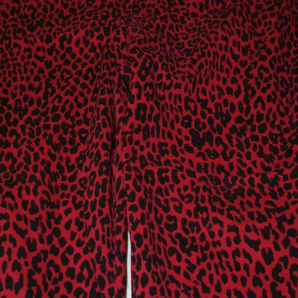 Flattering Red Leopard Jeans Size 14 Stretchy Comfy - Picture 11 of 16